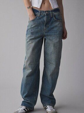 BDG Logan Buckle Baggy Barrel Jeans Size 27